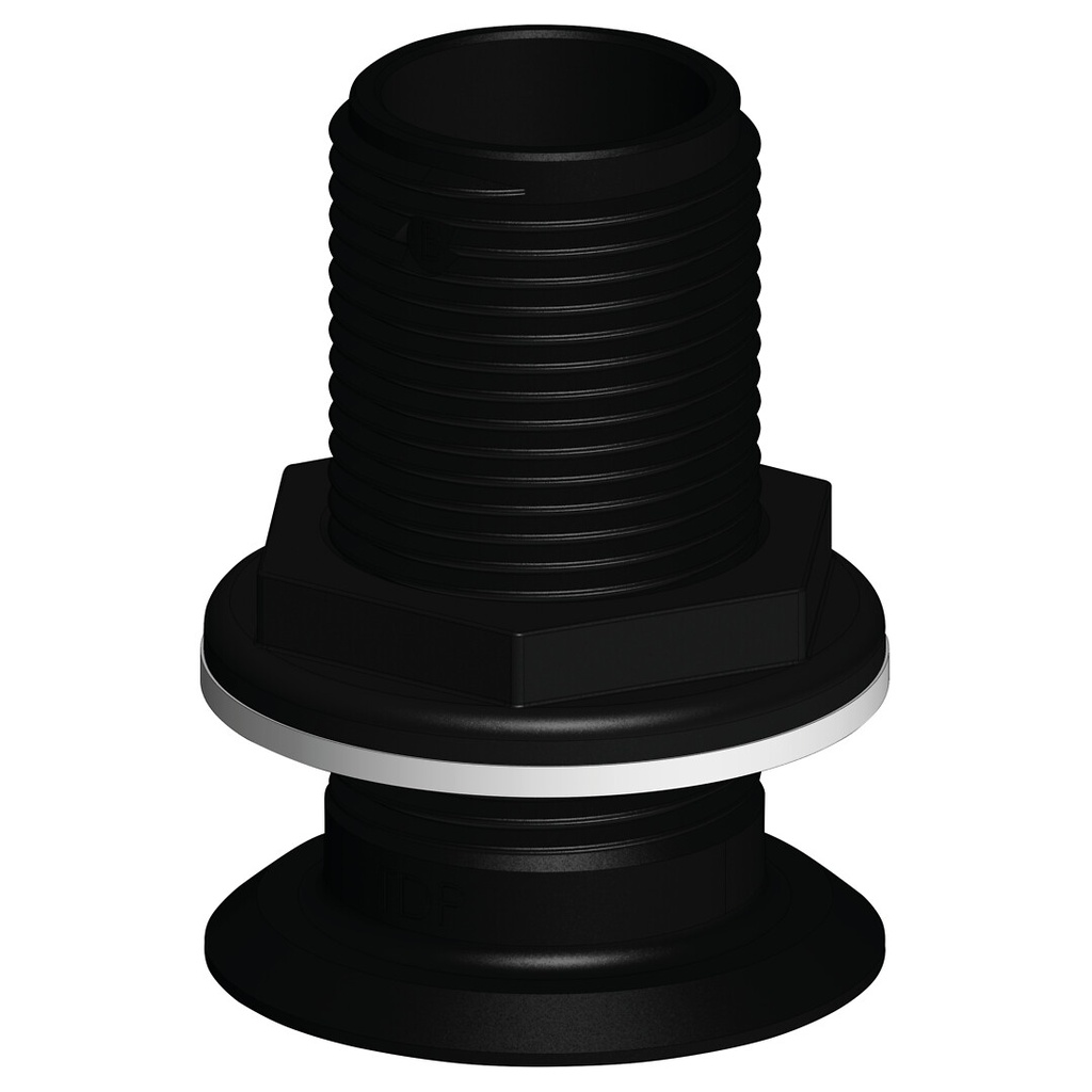 Läpivienti uppokannalla 1", musta, 5090678