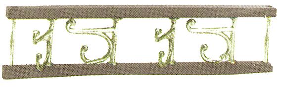 Vaateteline teak/messinki, 32 cm 