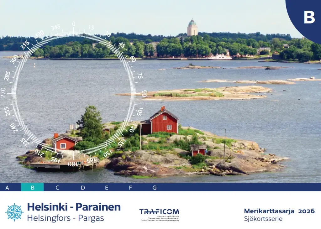 Merikarttasarja B-2026, Helsinki - Parainen, 46 x 34cm