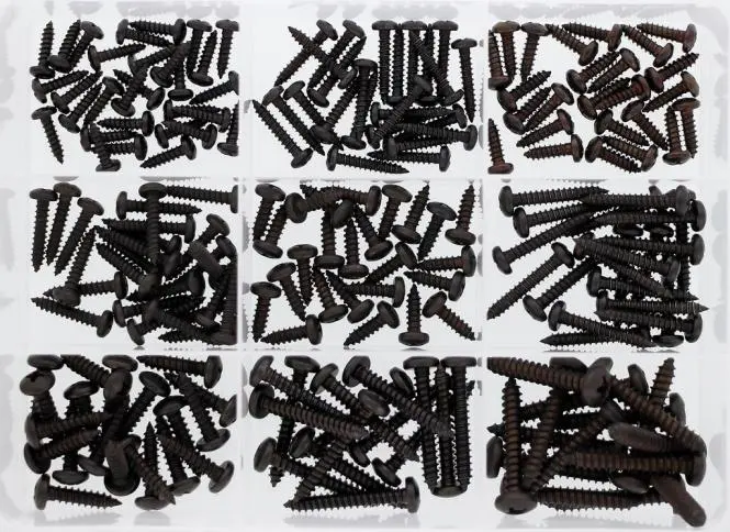 Ruuvilajitelma 200 kpl, musta