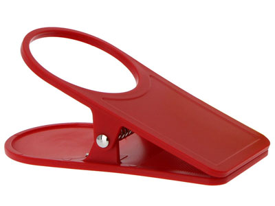 Lasinpidike, pöytäklips, punainen muovi