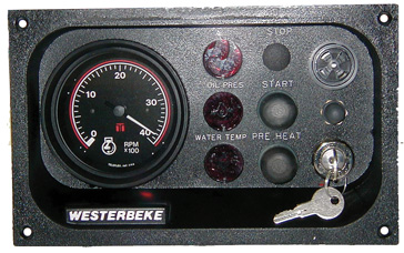 Käyttöpaneeli mittareilla, Westerbeke Captain