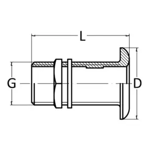 Läpivienti 3", messinki