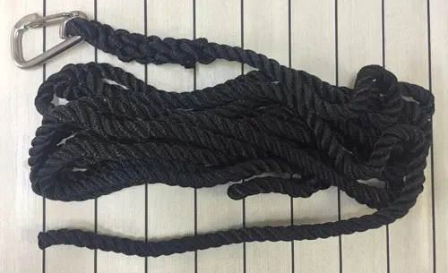 Kiinnitysköysi musta, RST-haka, 3-lyöty