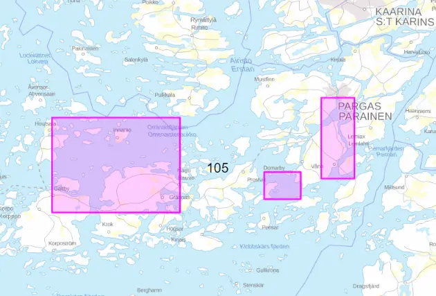 Satamakartta 105 Lövskär, Askgrund & Parainen