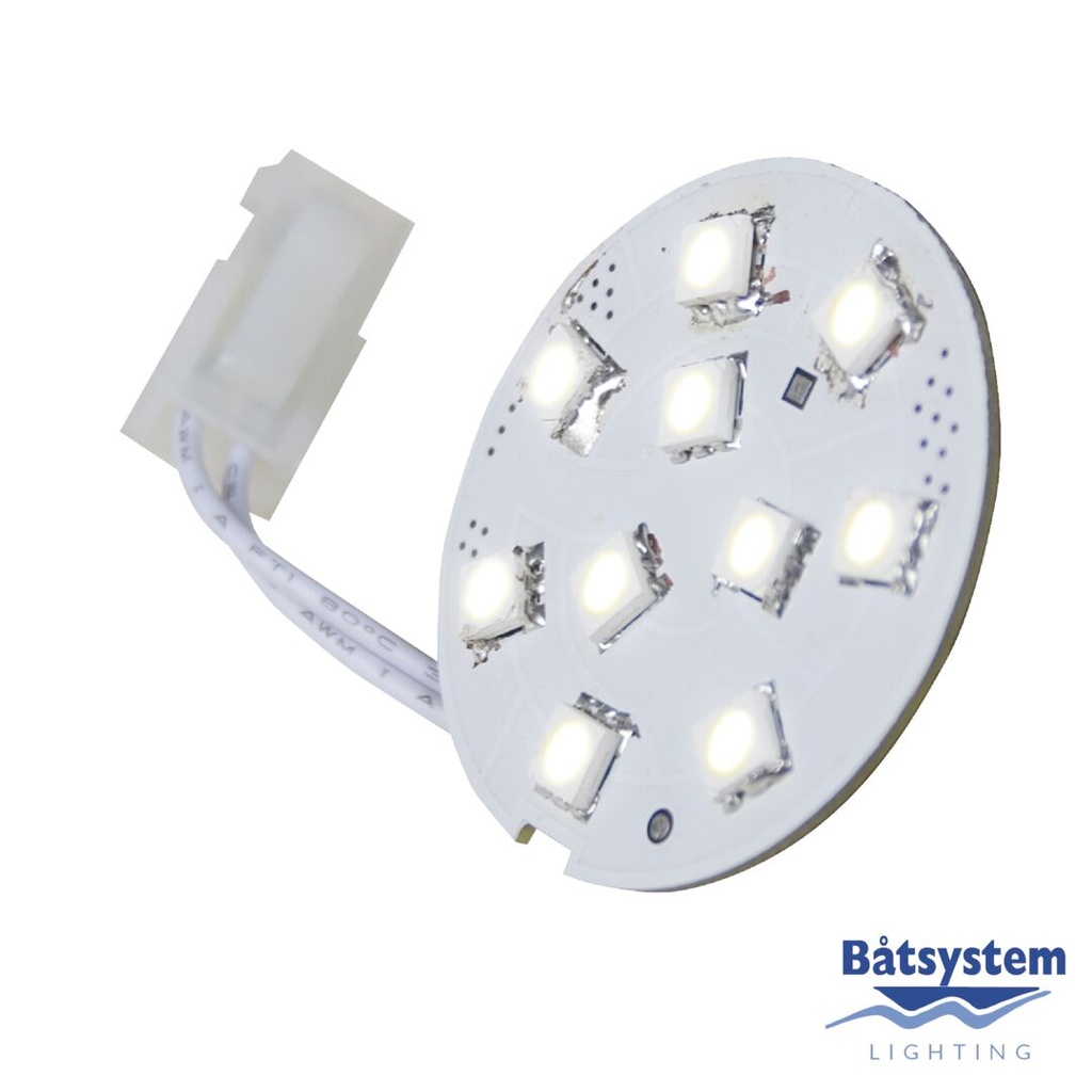 10 SMD LED KORTTI PYÖREÄ 8-30V d Värisävy 3200K