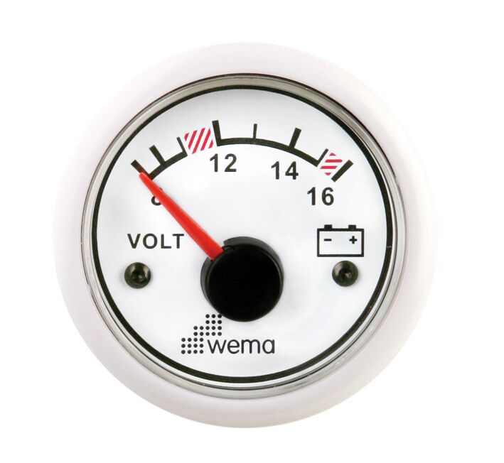 Volttimittari 12 V, Valkoinen 