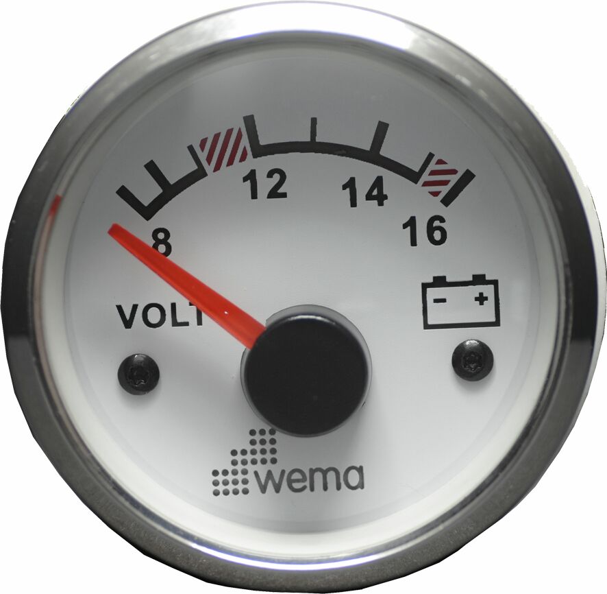 Volttimittari 12V, valkoinen / RST 