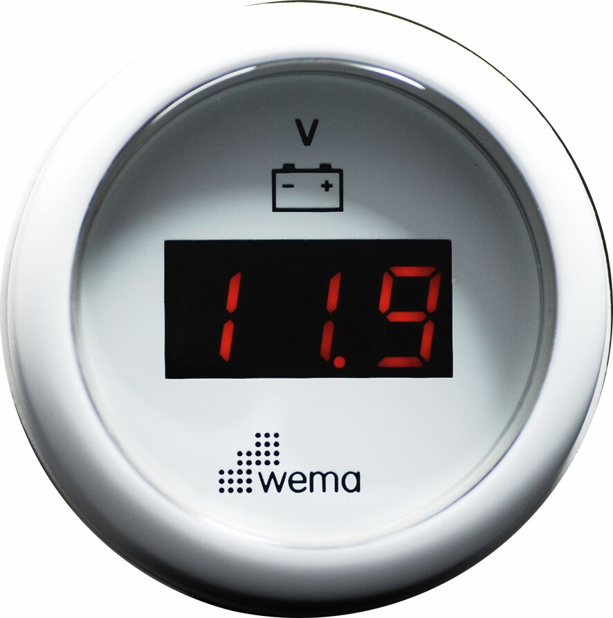Volttimittari 8-32V digitaalinen, valkoinen 
