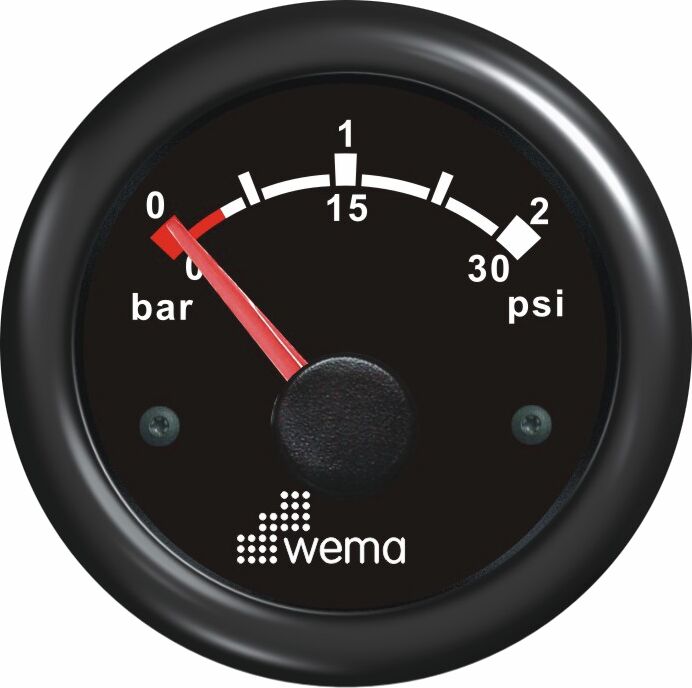 Painemittari 2 bar, musta 