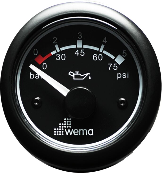 Öljypainemittari 5 bar, musta 