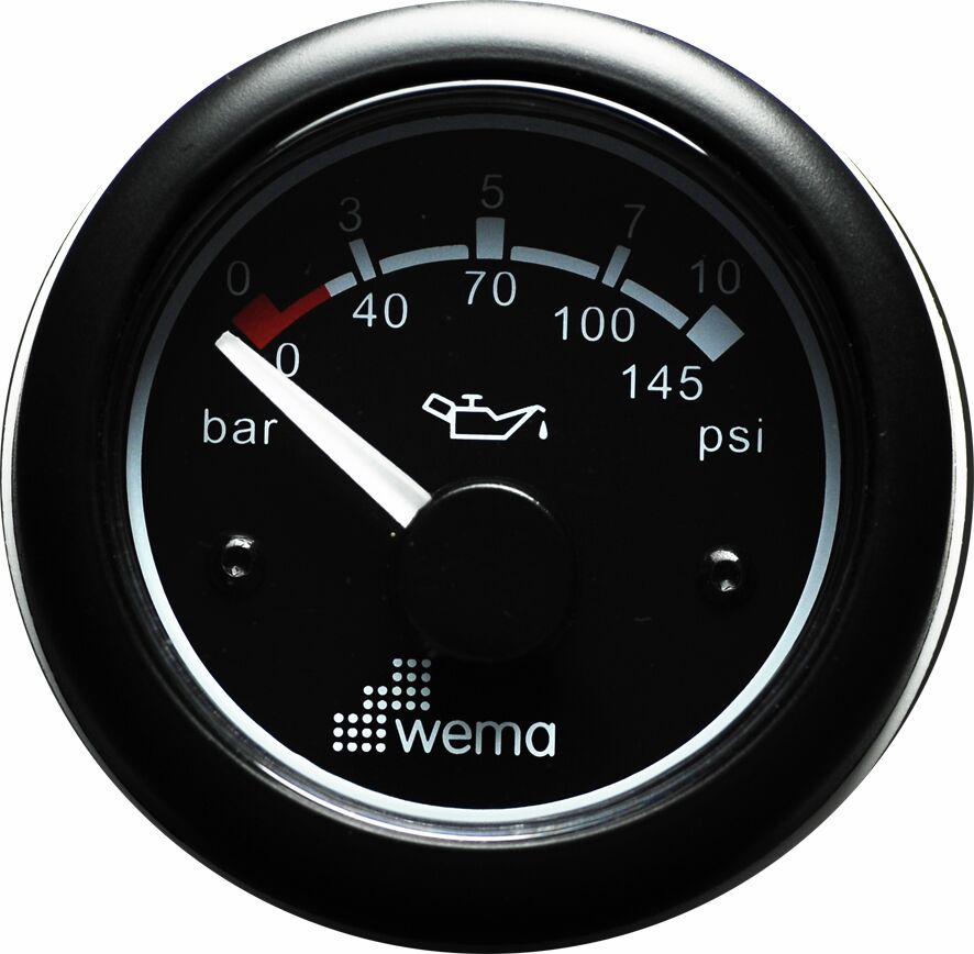 Öljypainemittari 10 bar, musta 