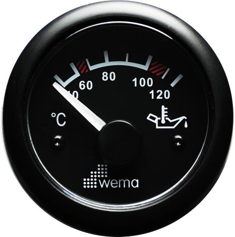 Öljyn lämpötilamittari 120 astetta, musta 