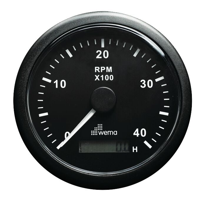 Kierroslukumittari 4000 rpm, musta 