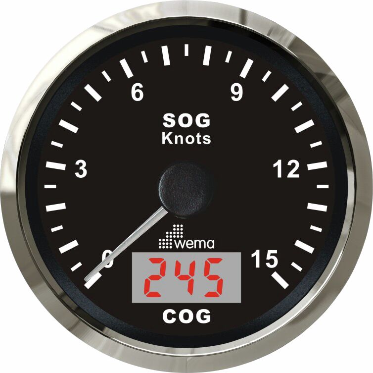 Nopeusmittari GPS, 15s, musta/RST 