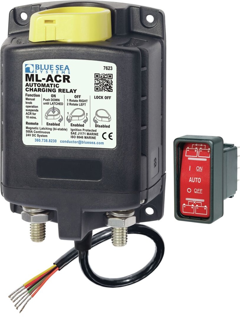 Acr Lataussolenoidi 500 A, 24V 7623, OHJAUSKYTKIMELLÄ