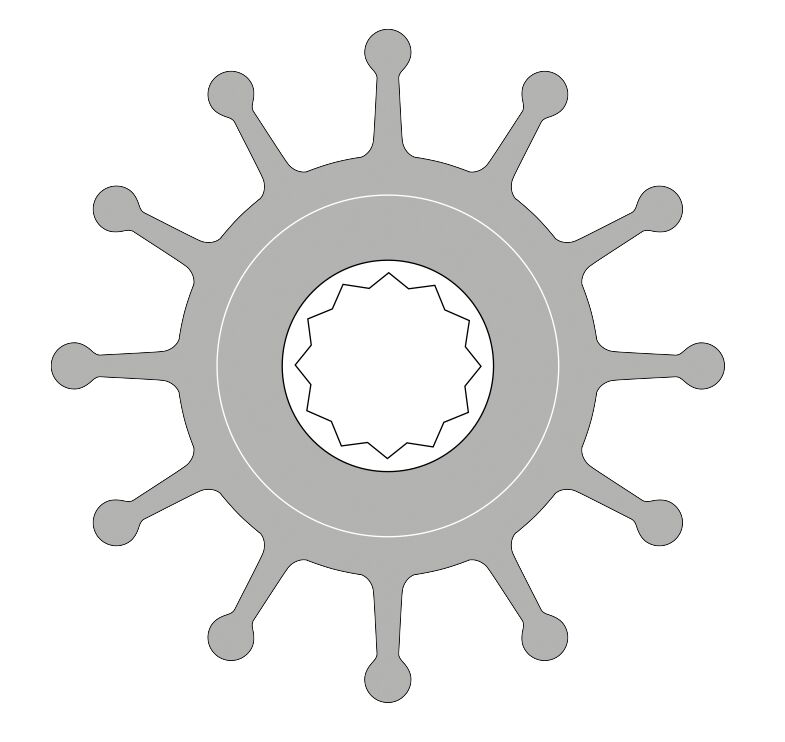 Siipipyörä 09-1027BT, F5, neopreeni