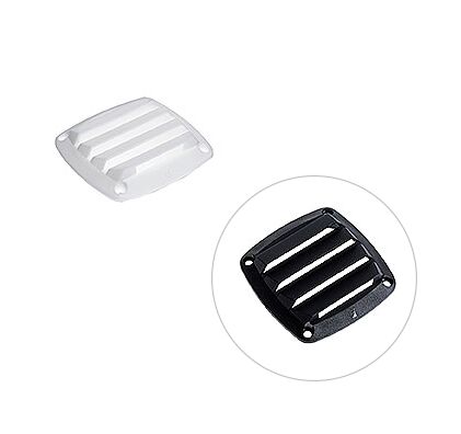 Venttiili 85 x 85 musta polypropyleni 