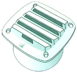 Venttiili valkoinen, 125x125 mm 100mm letkulle