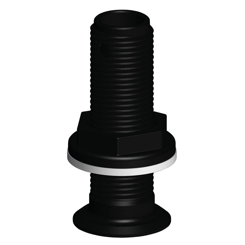 Läpivienti uppokannalla 1/2", musta, 5090676