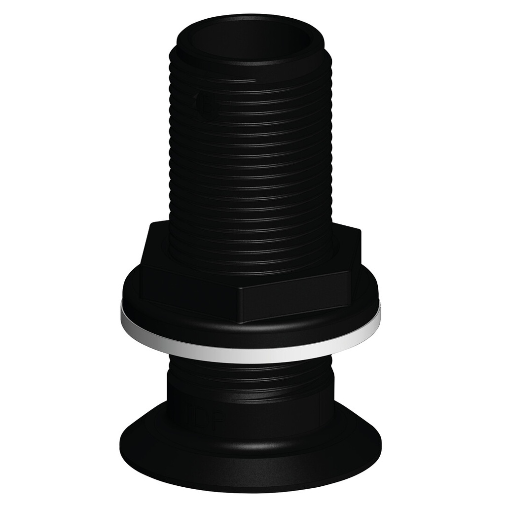 Läpivienti uppokannalla 3/4", musta 5090677