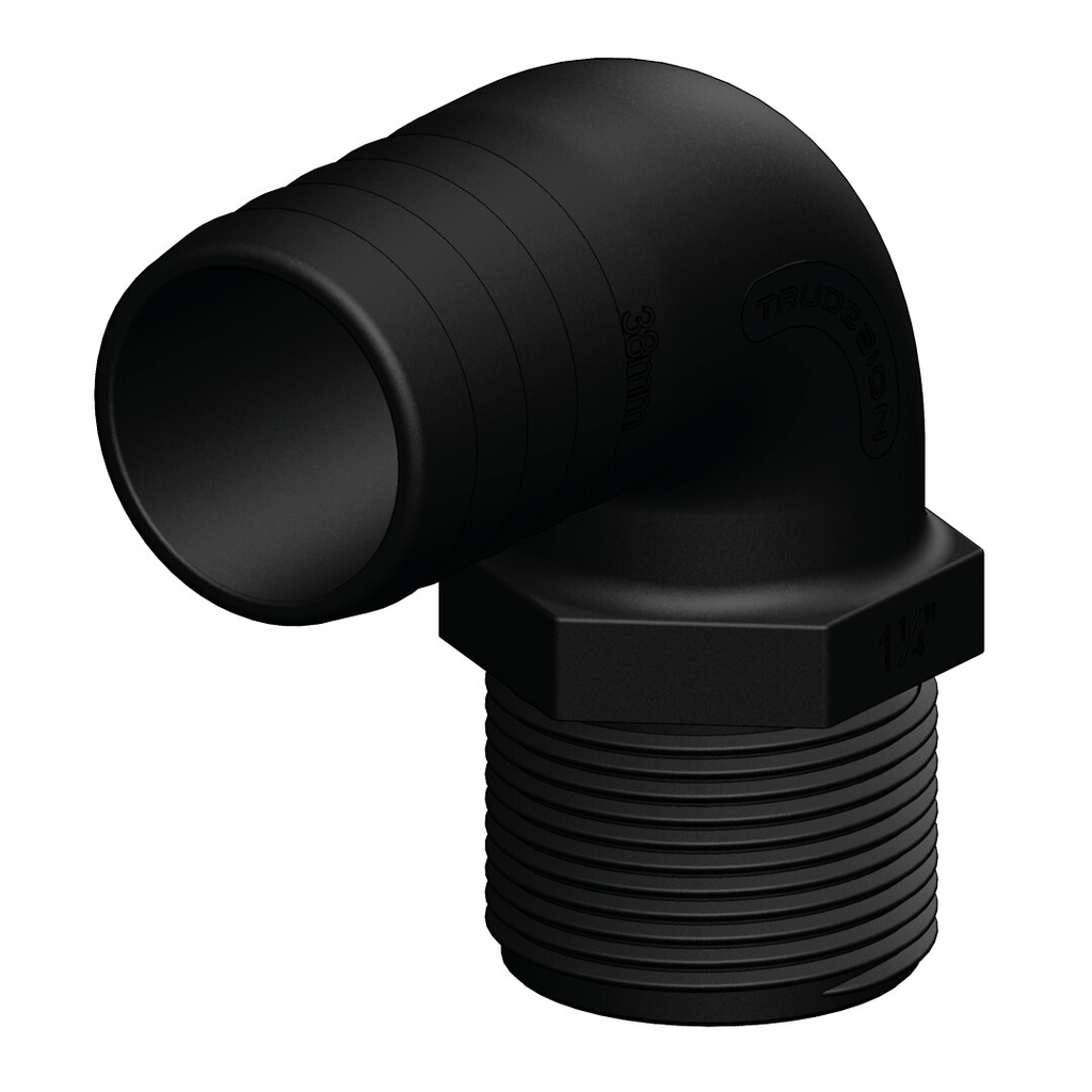 Letkuliitin 1 1/4", 90 astetta, 38 mm