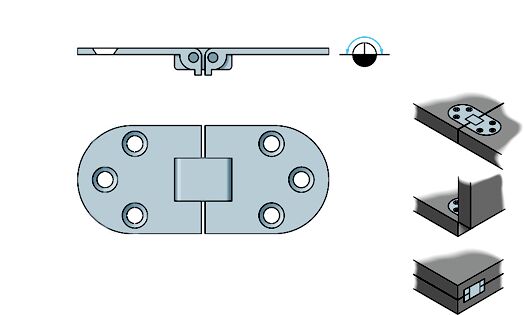 Pöytäsarana RST, 76x38 mm 