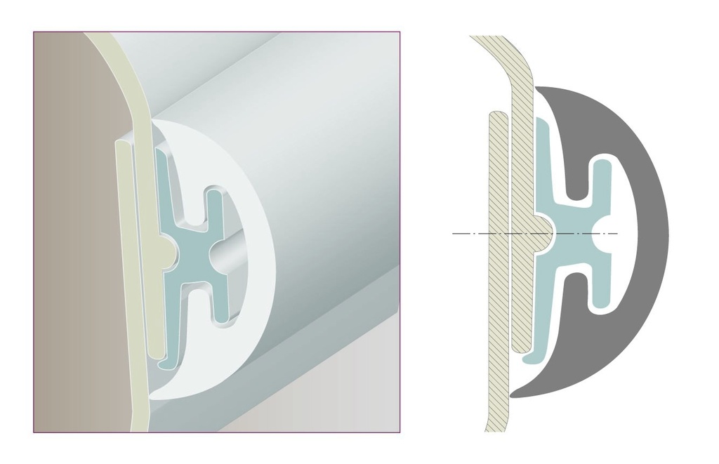 Törmäyslista Radial 40mm, musta, 12 m 