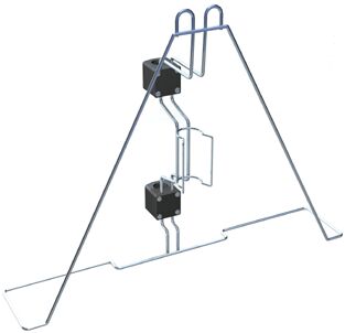 Pelastusrenkaan teline valotelineellä 