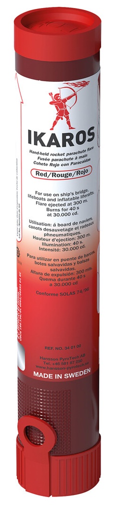 Laskuvarjoraketti Ikaros punainen 340100