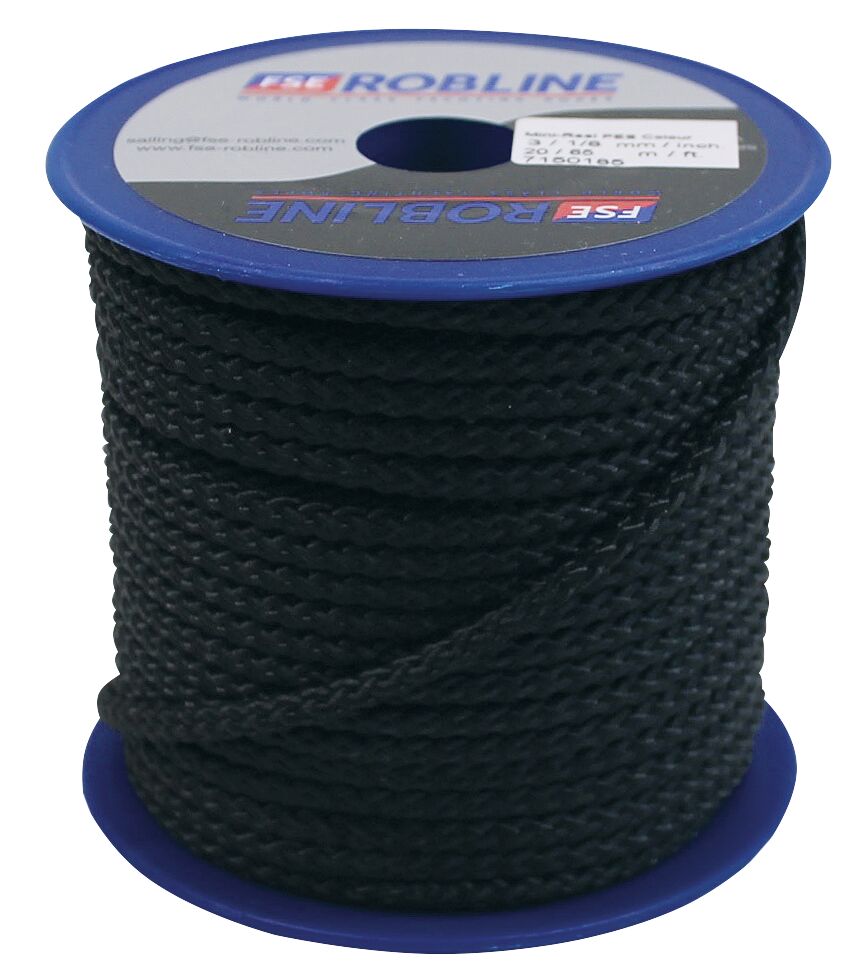 3mm polyesterköysi, musta, 20 m 