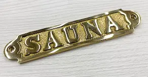 Kilpi messinki, Sauna, 145x30 mm 