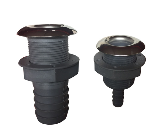 Läpivienti nylon 28mm letkukara 1 1/8, kromattu kupukanta