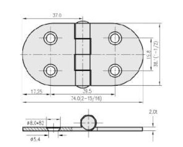 Sarana 40 x 75 mm AISI316