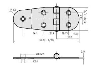 Sarana 40 x 108 mm AISI316