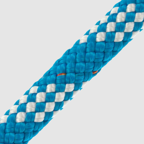 Falliköysi 10 mm PolyBraid32, sininen-valk. ml. 2500 kg, hinta / m