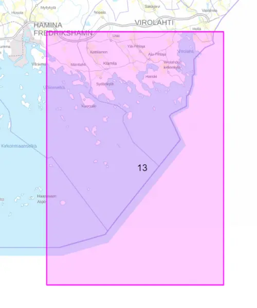 Rannikkokartta 13, Kuorsalo - Virolahti 