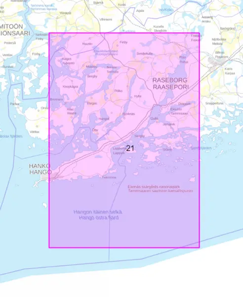 Rannikkokartta 21, Hanko - Jussarö 