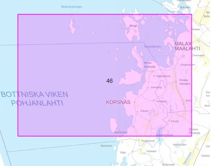 Rannikkokartta 46, Bergö - Södra Björkön 