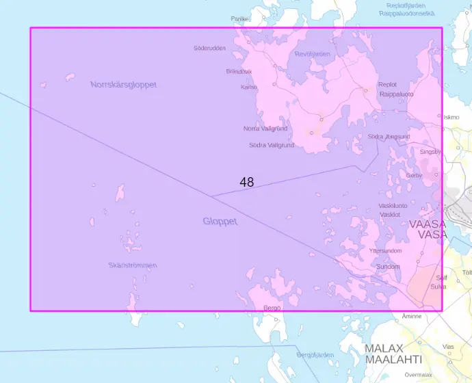 Rannikkokartta 48, Vaasan saaristo 
