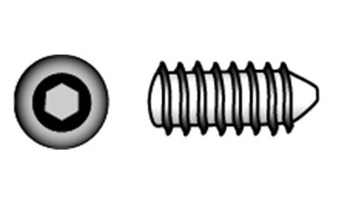 Lukitusruuvi M5 x 5 A4, 6 kpl/rasia