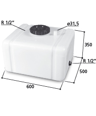 Vesitankki 95 L 500 x 600 x 350