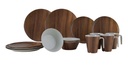Astiasto 16 osaa Nature Line Teak melamiini