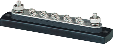 Kytkentäkisko 2x1/4" + 10x8-32 150A
