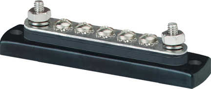 Mini Kytkentäkisko 5 x 8-32 2 x #10-32, 100A