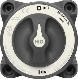 Päävirtakatkaisija HD ON/OFF 98x98mm, 900A-5min