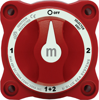 Päävirtakatkaisija , 2-akulle 72x72mm, 500A-5min