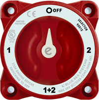 Päävirtakatkaisija 2lle akulle 98x98mm, 600A-5min