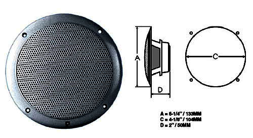 Vesitiivis kaiutin 4 tuuma musta, 40W