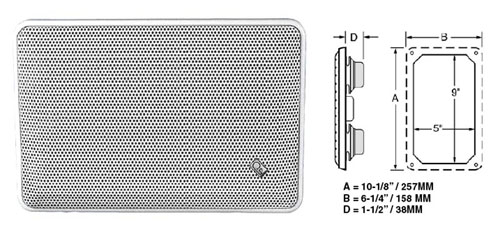 Vesitiivis paneelikaiutin valkoinen, 120W